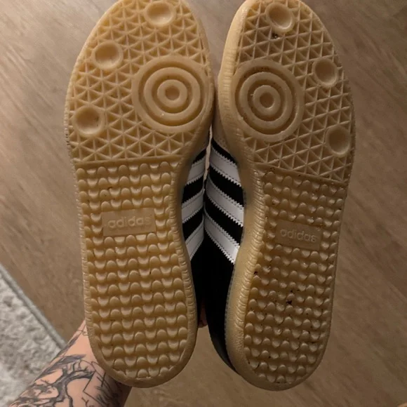 Adidas 6.5Y Black and Beige Sneakers - Picture 3 of 6